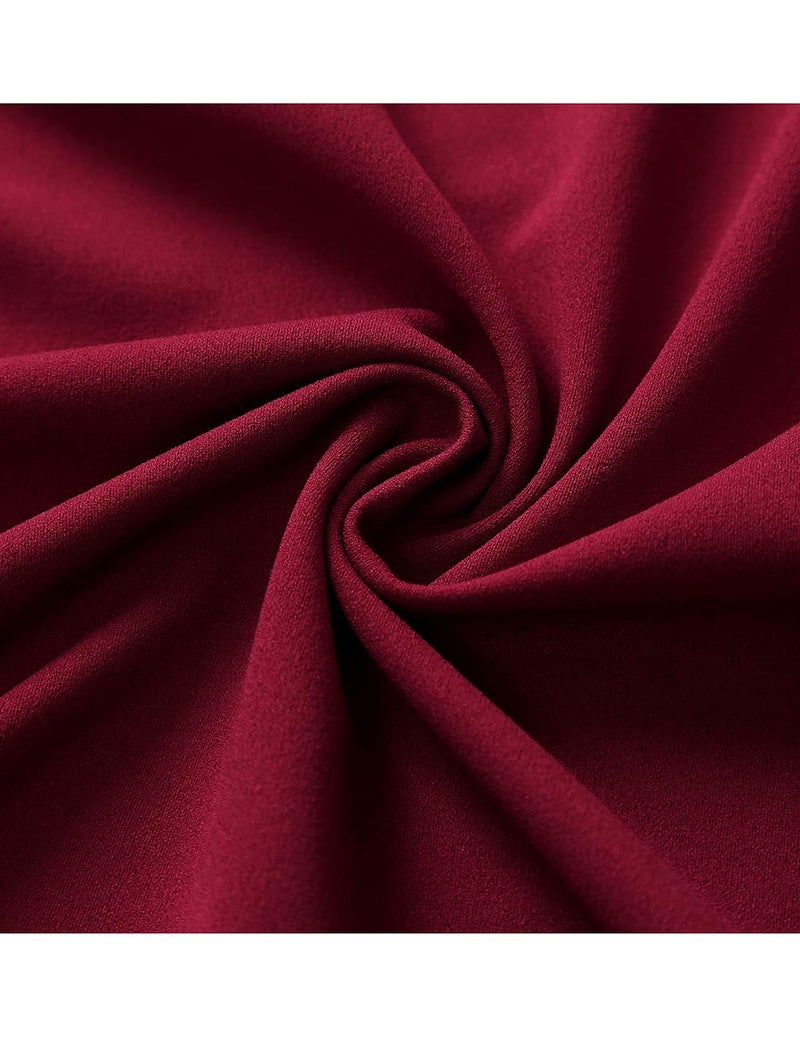 DRESSTELLS Red Valentines Party Date Night Dress, Women's Cocktail Formal Wedding Guest 50s Vintage Tea Party Aline Midi Modest Prom Dress Burgundy XL - Image 4